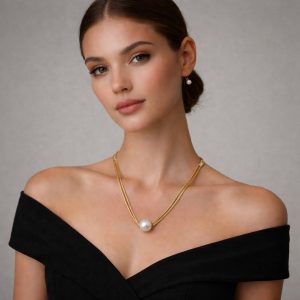 Layered Pearl Necklace for Women | Gold Plated Anti-Tarnish Necklace