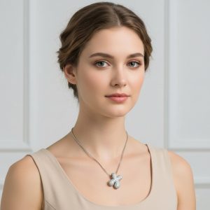Silver Crystal Butterfly Pendant Necklace for Women | Anti-Tarnish Everyday Jewellery
