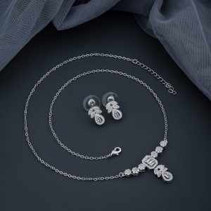 eternal bloom silver toned jewelry set