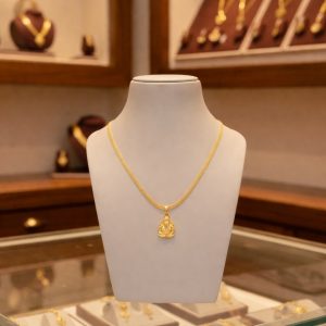 Classic Ganesh Ji Gold-Polish Pendant Chain