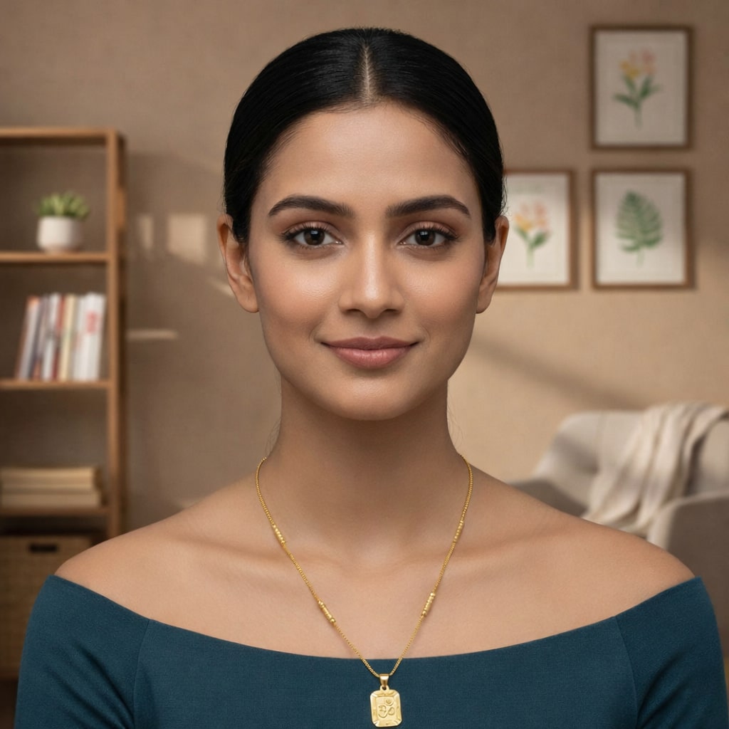 Om Gold-Tone Pendant Necklace - Image 4