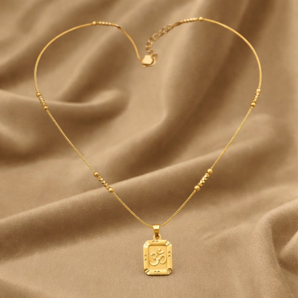 Om Gold-Tone Pendant Necklace - Image 2