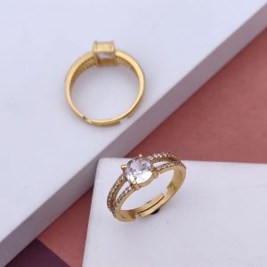 Solitaire Stone Adjustable Ring for Women | Anti-Tarnish Designer Ring